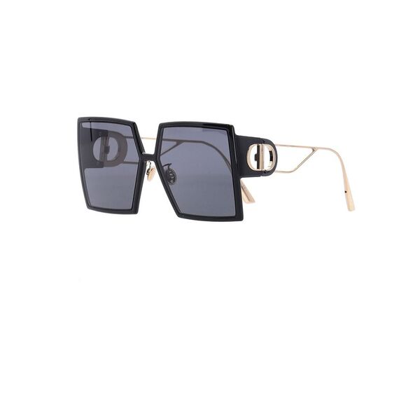 Dior 30Montaigne SU Oversized Framed Sunglasses in Black Acetate - Picture 9 of 12
